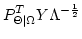 $\displaystyle P_{\Theta \vert \Omega}^T Y \Lambda^{-\frac{1}{2}}$