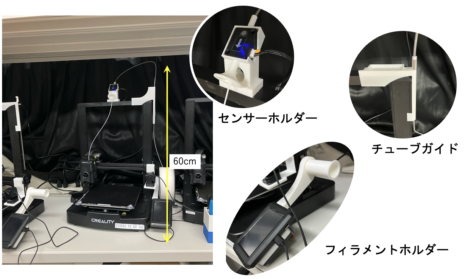 プリンターを陳列した棚の様子