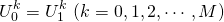 \[U_0^k=U_1^k~ (k=0, 1, 2, \cdots ,M)\]