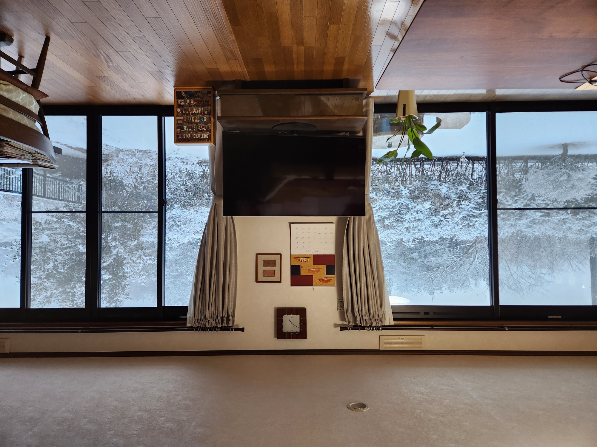 部屋からの雪景色